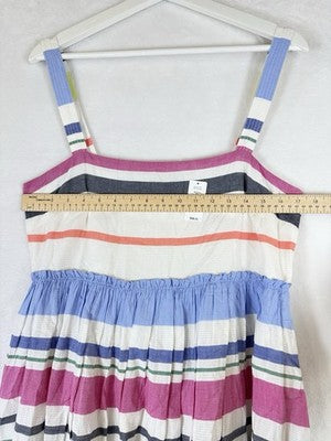 Gap Maxi Dress Medium Womens Striped Empire Waist 100% Cotton Sleeveless New $98