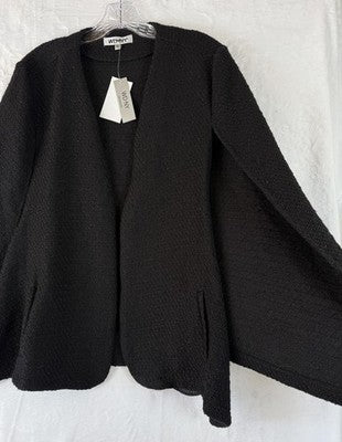 WDNY Cape Jacket XL Black Blazer Open Front Womens Saks Fifth Ave New NWT