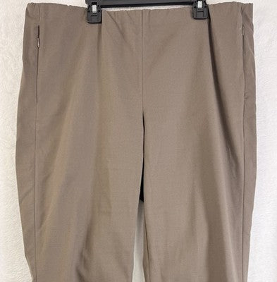 J Jill Essential Cotton Stretch Pants 16 Knit Brown Taupe Pull On Womens