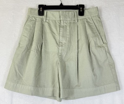 Madewell Shorts 0 Green High Rise Pleated 6” Cuffed Womens