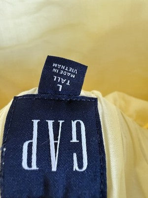 Gap Linen Blend Mini Dress Large Tall Bubble Hem Sleeveless Yellow Women New NWT