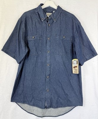 CE Schmidt Workwear Denim Shirt Medium Mens Short Sleeve Blue NWT New
