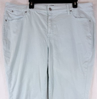 Talbots 20W Straight Leg Crop Jeans Mint Green Plus Size Womens