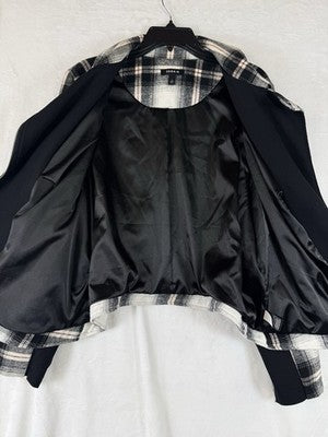 Torrid Flannel Moto Jacket 2X Womens Gray Plaid Full Zip Motorcycle Plus Size
