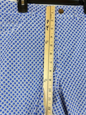Rafaella Comfort Pants 12 Pull On Blue Print Womens