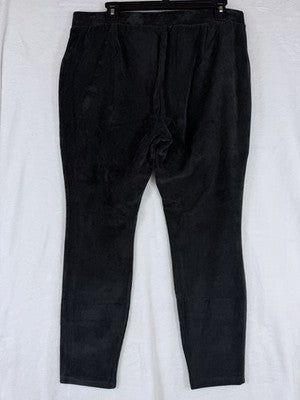 Lands End Corduroy Leggings Large Petite Black Pull On Womens LP