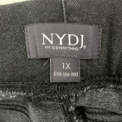 NYDJ Pull On Jeans 1X Gray Black Lot SanSpring Denim Lift Tuck Plus Size Womens