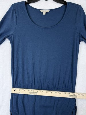 Banana Republic Dress Small Blue Womens Jersey Knit Blouson Long Sleeve Modal