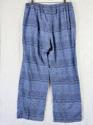 LL Bean Flannel Pajama Pants Womens Medium Blue Fair Isle