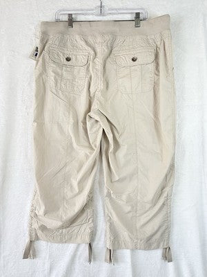 Calvin Klein Performance Capri Pants XL Cargo Pull On Lightweight Tan New