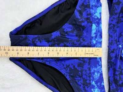 Venus Bikini Top Bottoms Medium Top 4 Bottom Blue Halter Triangle