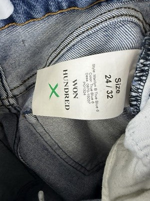 Won Hundred Jeans 24 32 Marilyn B True Blue Skinny Denim Made Italy Womens
