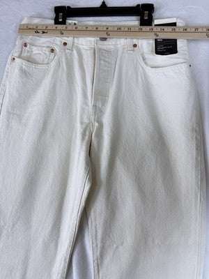 Levis 501 ‘90s Womens Jeans 30 30x32 White Ivory Button Fly Original New
