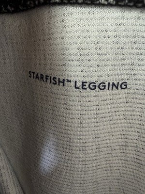 Lands End Starfish Leggings Large Womens Black White Print Pull On