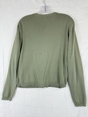 Gap Cardigan Sweater Medium Womens Sage Green Button Front Long Sleeve Tops