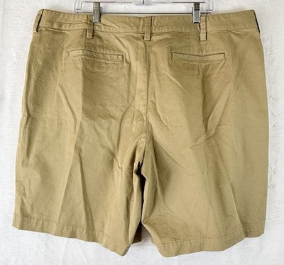 Lands End Shorts 20w Chino Mid Rise Tan Beige 10” Plus Size Womens