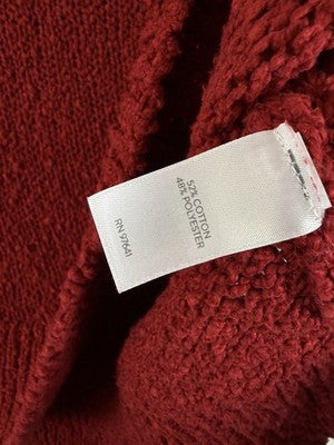 J Jill 3X Sweater Top Cowl Neck Red Long Sleeve Womens Plus Size