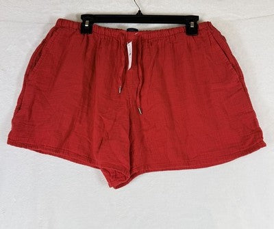 Gap Cotton Gauze Shorts Medium Pull On 4” Red Pockets Womens New NWT