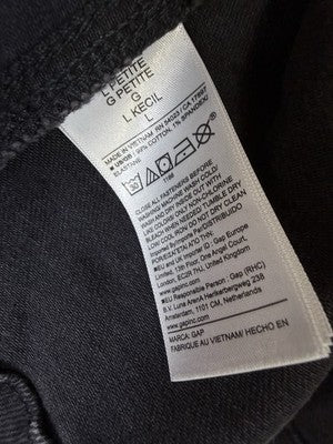 Gap Denim Jacket Women Large Petite Jean Peplum Black Wash New NWT