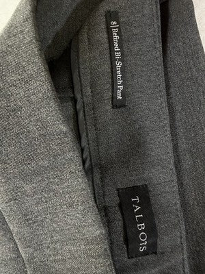 Talbots Refined Bi Stretch Pants 8 Womens Gray