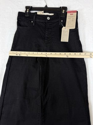 Levis 318 Shaping Wide Leg Jeans 26 Womens Black 26x30 Levi’s New NWT