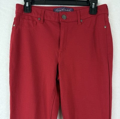 Gloria Vanderbilt Pants 6 Red Knit Skinny 5 Pocket Stretch Womens