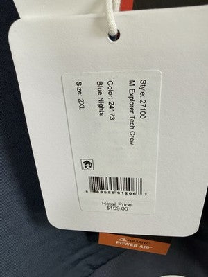 Obermeyer Explorer Tech Crew Mens 2XL Sweatshirt Pullover Cement New NWT