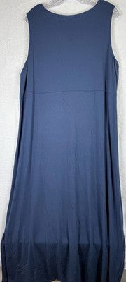 J Jill Wearever Dress Medium XL Blue Sleeveless Shift Long Knit Womens New NWT