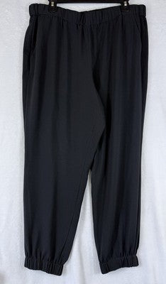Talbots Joggers 14 Black Pants Pull On Lightweight Womens