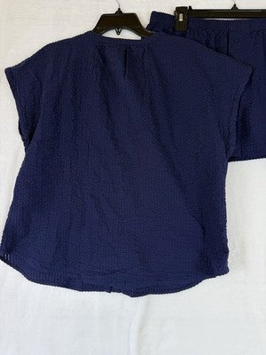 Gap Body Pajama Set Medium Top Shorts 100% Cotton PJ Seersucker Womens New NWT