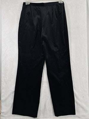 St John Collection 8 Black Pants Straight Leg Velveteen Cotton Stretch Womens