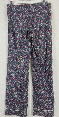 J Crew Pajama Pants XS Womens Blue Floral 100% Cotton Poplin Drawstring