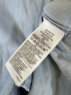 Gap Denim Shirt Womens XS Petite Blue Long Sleeve Button Up Top Cotton New NWT