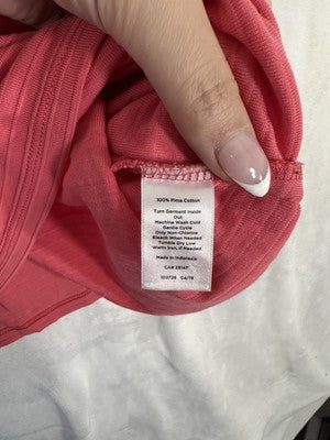 Talbots Large Tops Pima Cotton 3/4 Sleeve Red Womens Knit Textured Top
