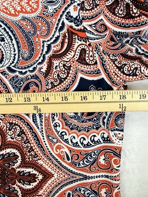Studio One New York Dress Large Shift Blue Paisley 3/4 Sleeve Womens
