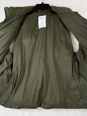 Gap Cold Control Puffer Vest XL Womens Olive Green Full Zip Lightweight Pockets