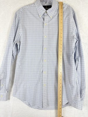 Polo Ralph Lauren Shirt Men Medium Slim Fit Button Down Blue Long Sleeve Cotton