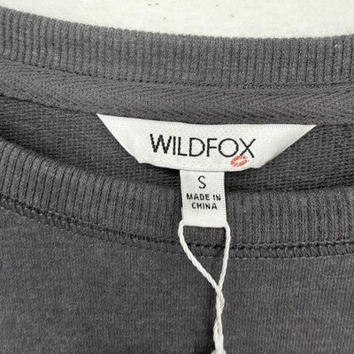 Wildfox Sweatshirt Small Gray Easy Does It Womens Top Crew Neck Pullover New NWT