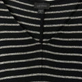 J Jill Wearever Sweater Medium Petite Black Beige Striped Dolman Sleeves Womens