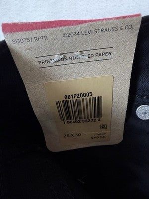 Levis 318 Shaping Wide Leg Jeans 25 Womens Black 25x30 Levi’s New NWT