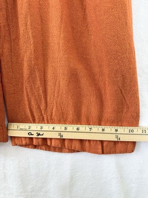 Coldwater Creek Linen Blend Wide Leg Crop Pants Medium Petite Pull On Womens