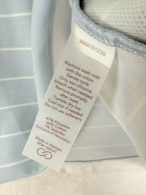 Calia Top XXL Crop Mock Neck Knit Blue White Striped New NWT