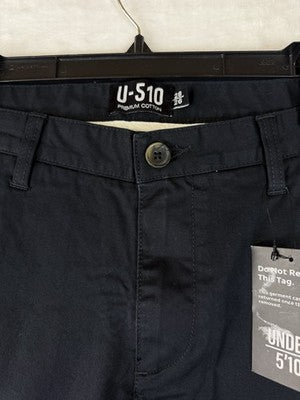 Under 510 Pants 28x26 Black Chino Khaki Slim Fit Mens Premium Cotton New NWT