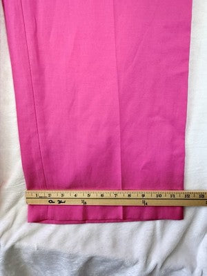 Talbots Greenwich Pants 14 Petite Geranium Pink Linen Blend Wide Leg 14P New NWT