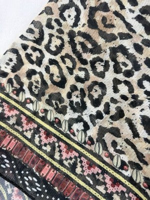 Soft Surroundings Ruana Wrap Shawl Animal Leopard Print Womens *FlawRead