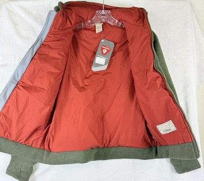 LL Bean Boys Jacket Medium Coat Green Sweater fleece Insulated Green Kid New NWT