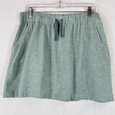 Patagonia Mini Skirt Medium Green Hemp Organic Cotton Pull On Womens