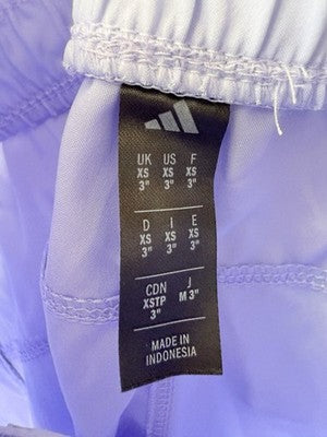 Adidas Pacer Shorts Women XS Purple Violet High Waisted Woven 3 Stripes New NWT