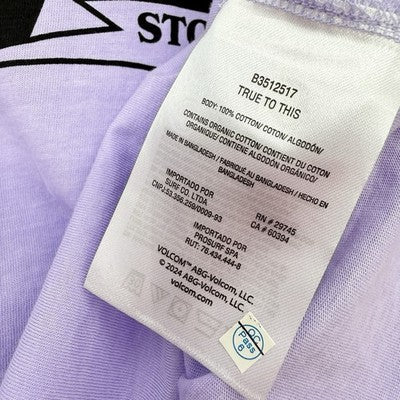 Volcom Crop Top T Shirt Small Womens Purple Logo Short Sleeve Tee New NWT