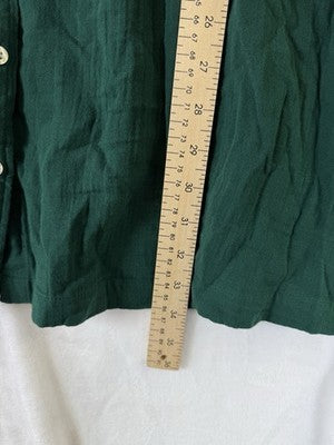 Gap Cotton Gauze Mini Shirtdress Large Women Green Short Sleeve New NWT